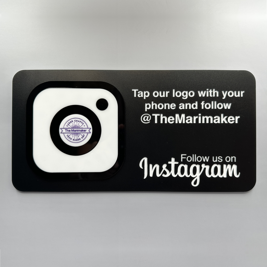 Custom wall "Tap and Follow" Instagram Sign