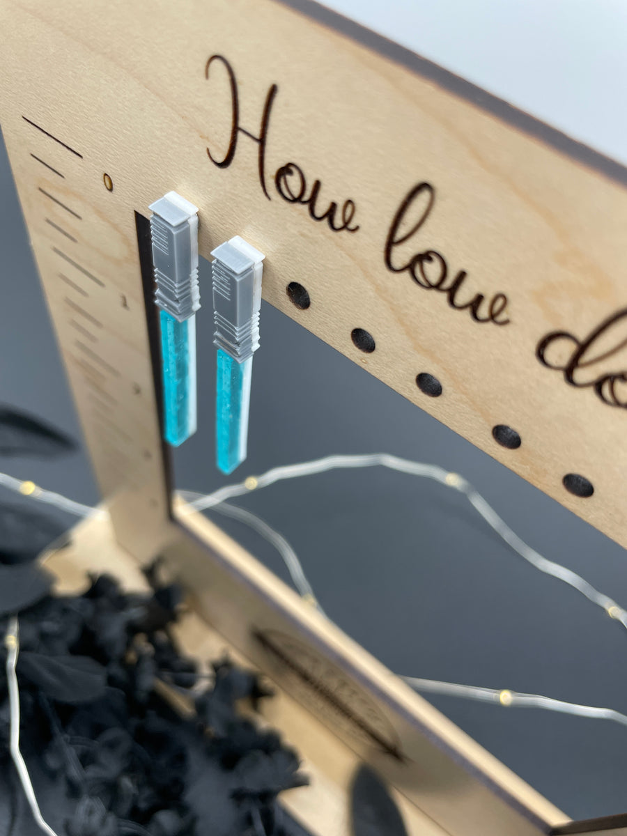 Blue Glitter Lightsaber Earrings